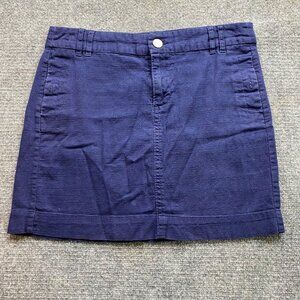 Gap Skirt Women's 2 Blue Mini 15" L Stretch Navy Button Pockets Beach Preppy‎
